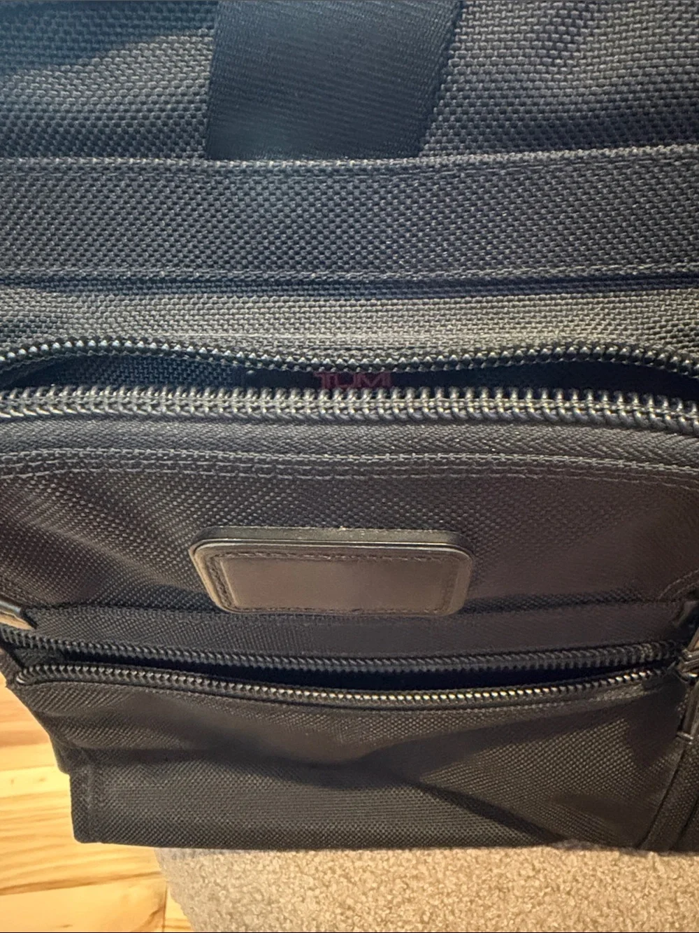 Tumi Black Nylon Briefcase with Dual Front Pockets and Leather Tag